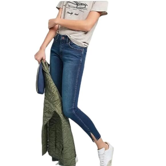 Anthro Pilcro and the Letterpress High Rise Split Ankle Skinny Denim Size 25 - Picture 12 of 13
